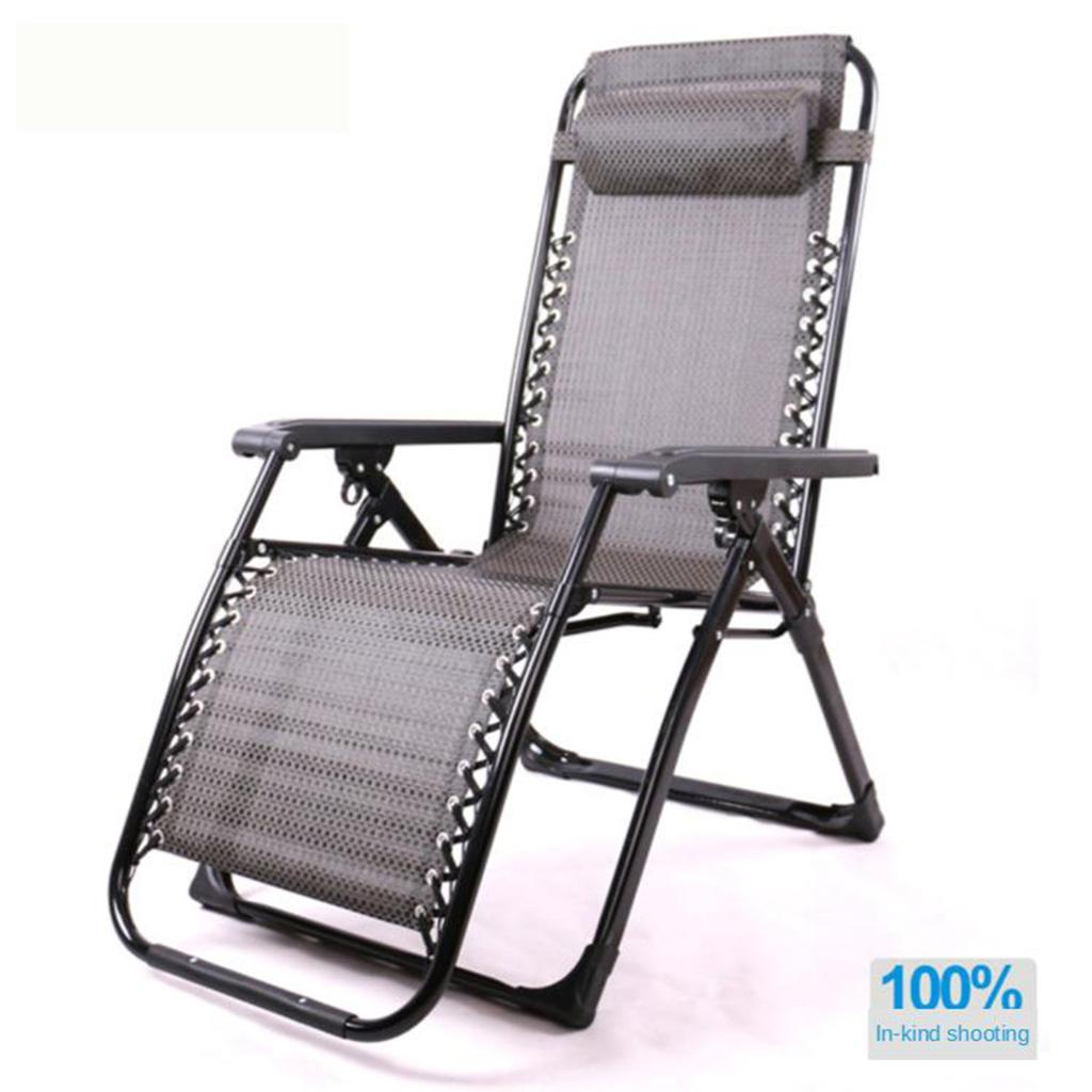 Durable Lounge Chair Folding Wicker Chair Sponge Neck Pillow Black