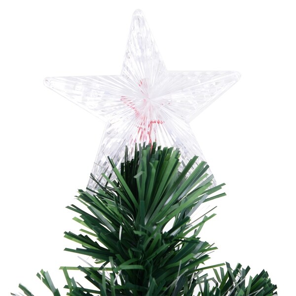 HOMCOM 6 ft. Prelit Artificial Christmas Tree with Stand，Colored Christmas Tree