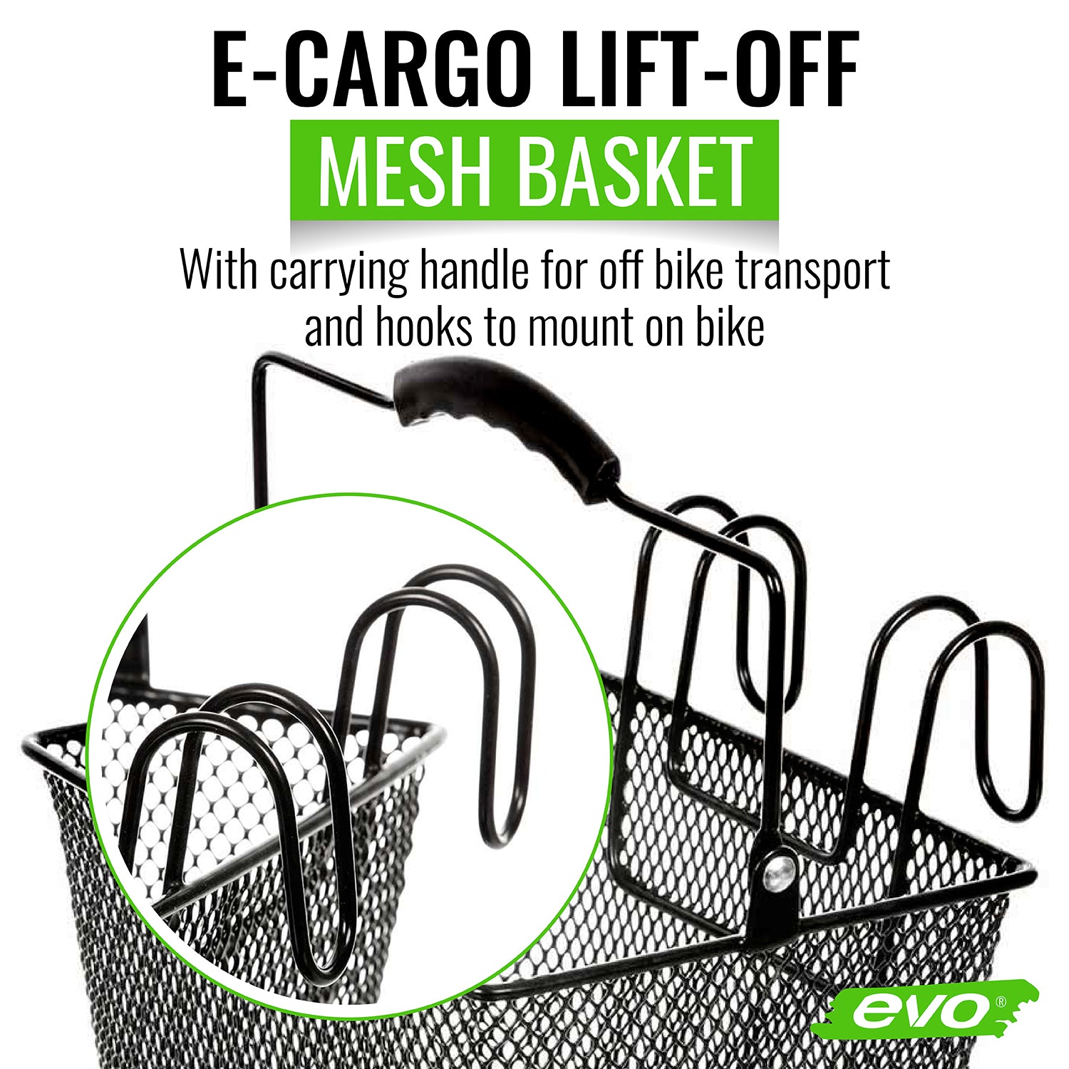 EVO， E-Cargo Lift Off Mesh， Basket， Black