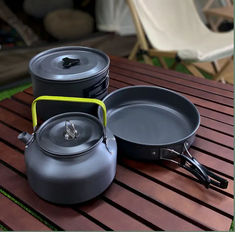 Portable Camping Picnic Cookware Set Cookware Set Pots Kitchen Camping hiking 7piece Cookware Set