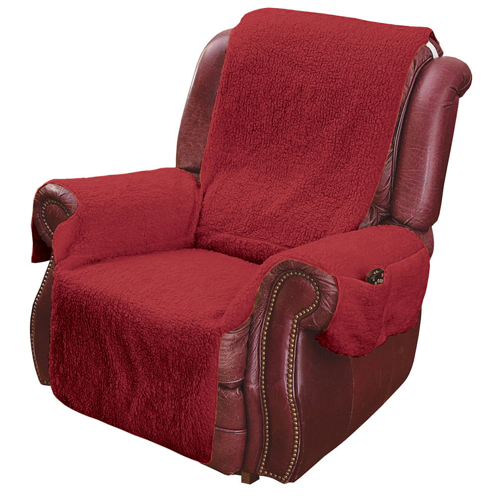 MSR Imports Solid Polyester Recliner Slipcover, Red