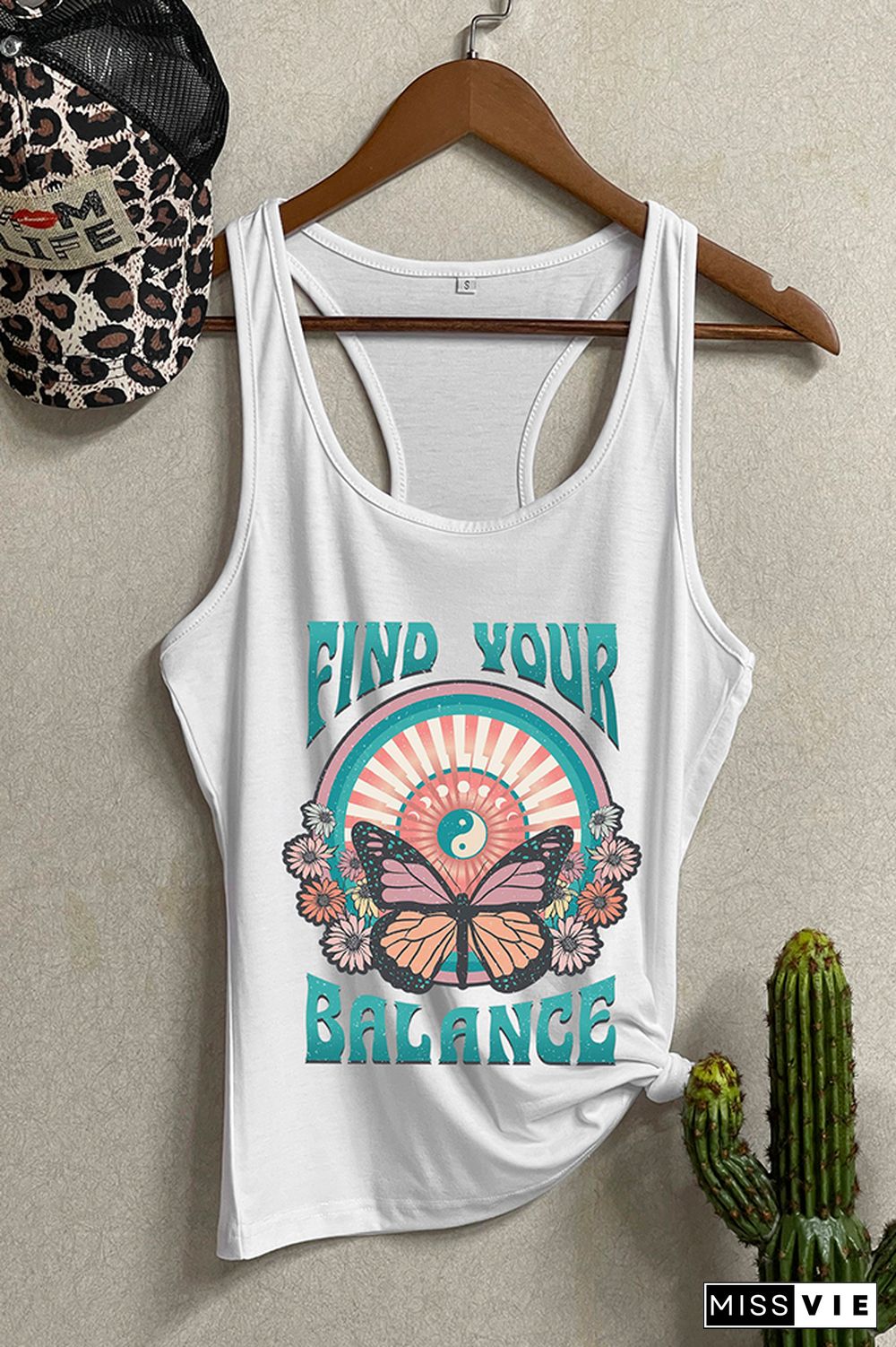 Find Your Balance,Butterfly Tank Top Wholesale