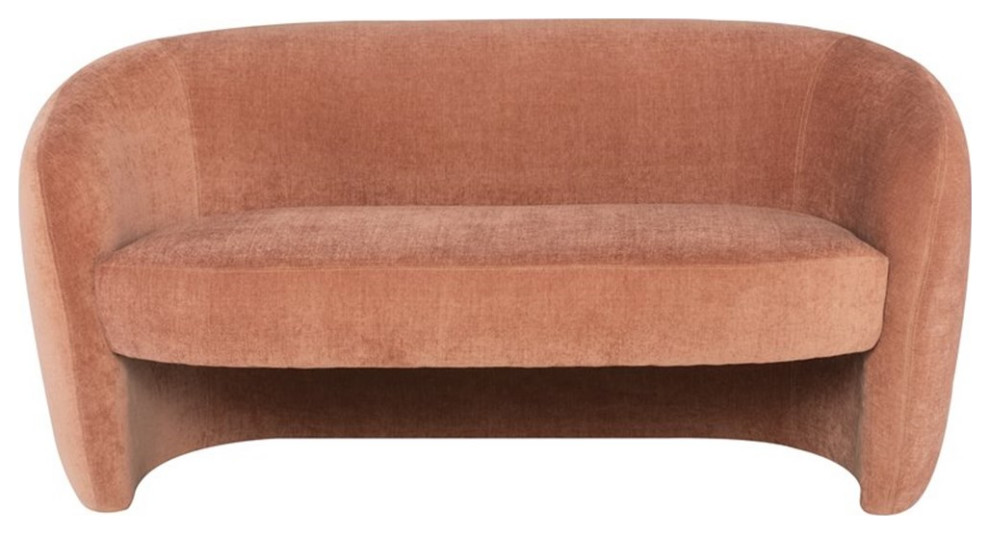 Nuevo Clementine Fabric  ampPlastic Double Seat Sofa in Nectarine Orange/Black   Contemporary   Sofas   by Homesquare  Houzz