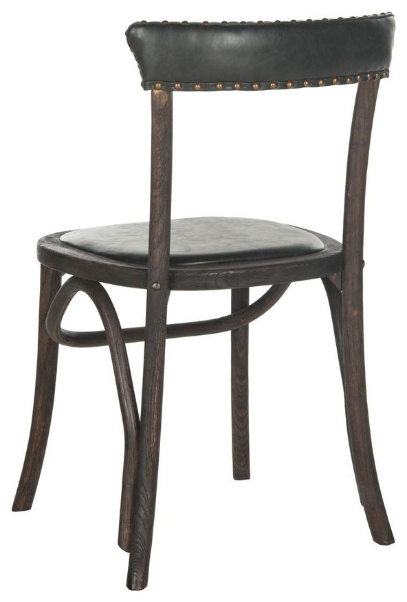 Marta 19 quotH Side Chair  Set of 2  Brass Nail Heads Antique Black   Transitional   Dining Chairs   by V.S.D Furniture  Houzz