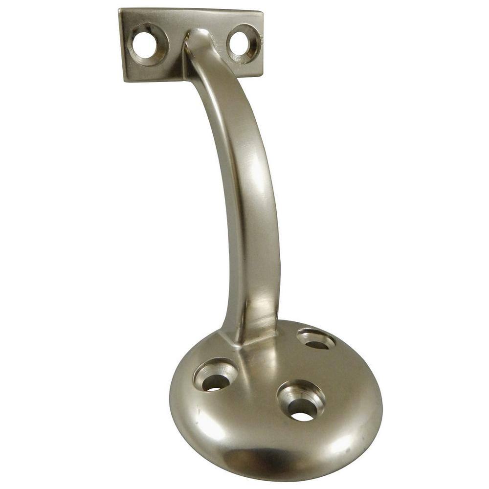 Onward 3-18 in. (80 mm) Satin Nickel General-Duty Zamak Handrail Bracket for Flat Bottom Handrail 22820SNV