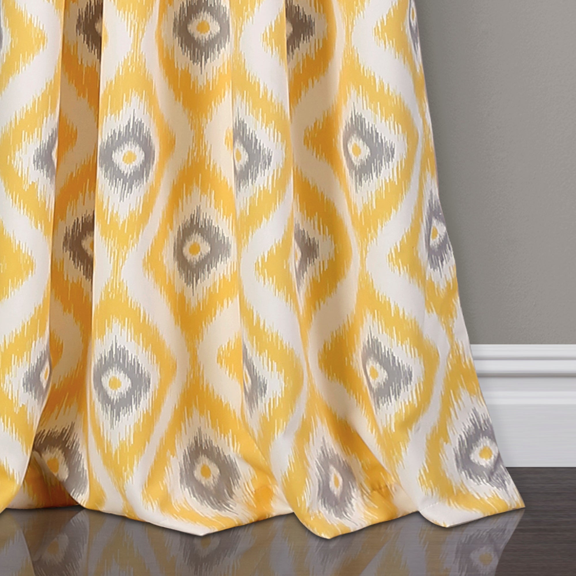 Diamond Ikat Room Darkening Window Curtain Set