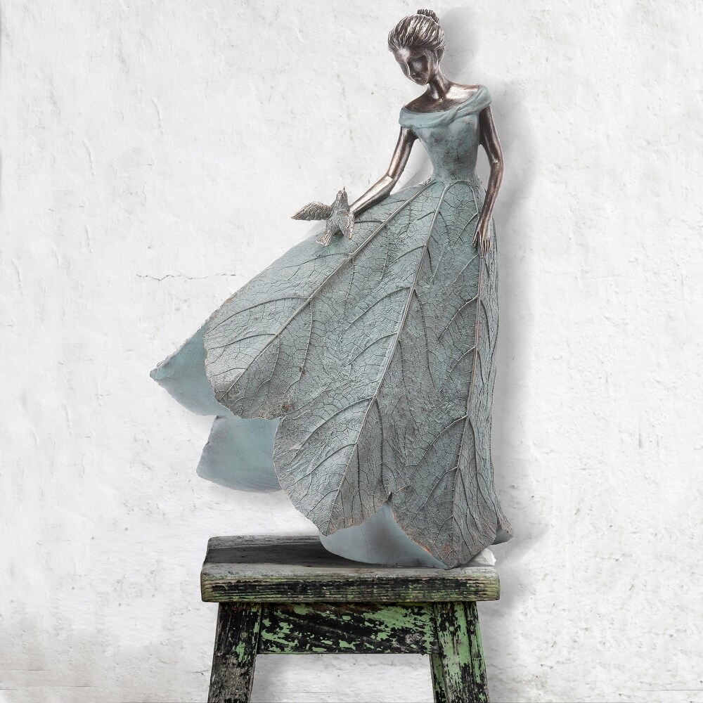 Polystone Standing Leaf Dress Lady 19\