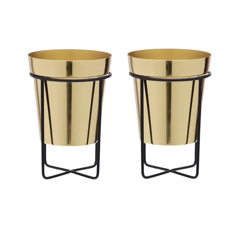 Indoor Outdoor Gold Plated Flower Pot Planter Wholesale Fashion Nordic Metal Planter Buy From Indian Supplier