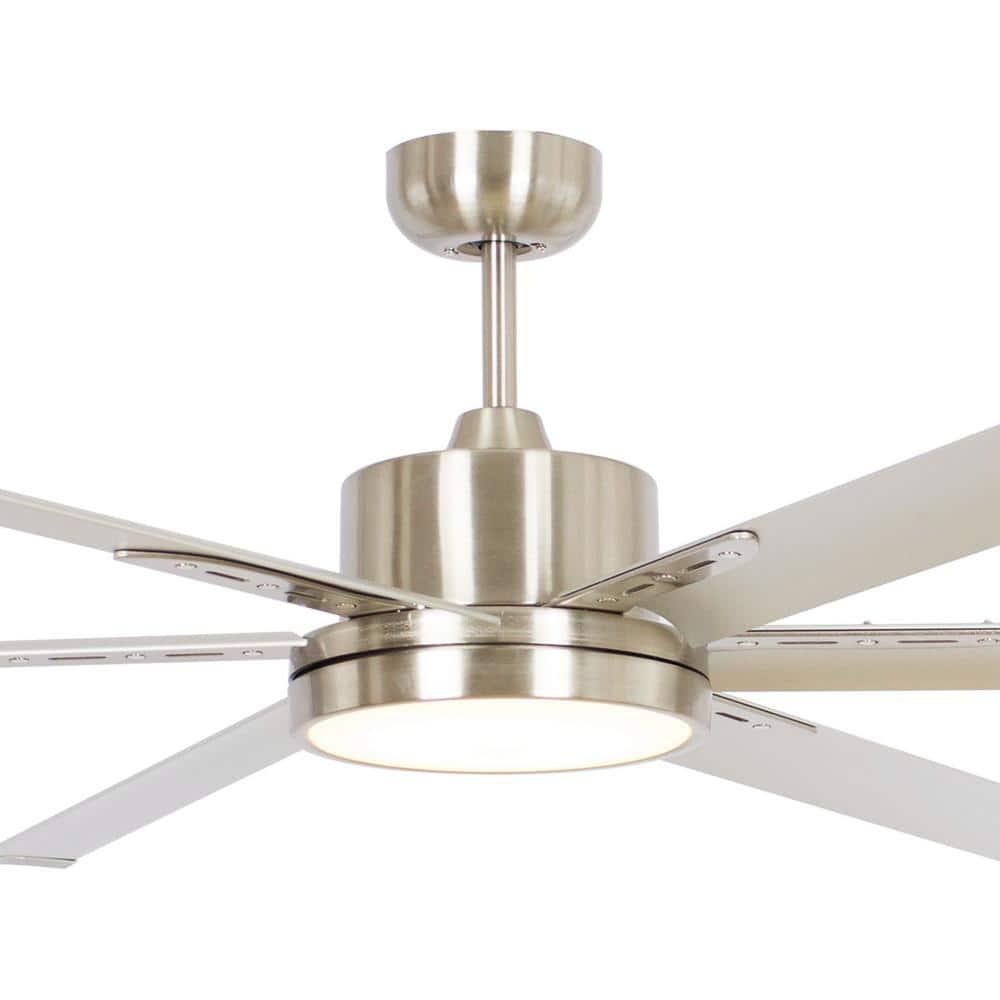 Parrot Uncle Balachandran 65 in Integrated LED Brushed Nickel Ceiling Fan with Light and Remote Control