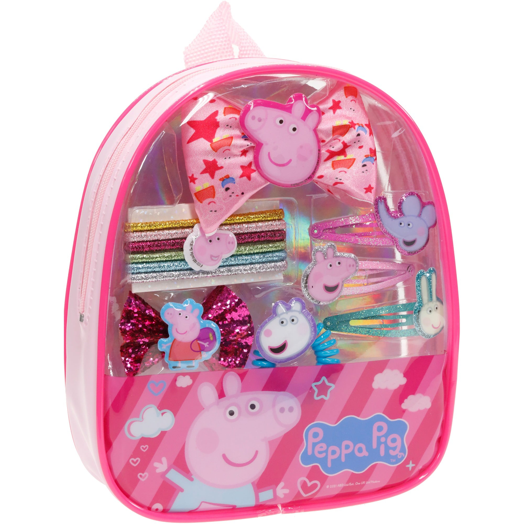 Peppa Pig - Townley Girl Backpack Cosmetic Makeup Hair Accessories Set Girls， Ages 3+