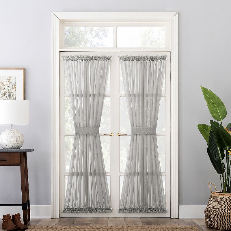 No. 918 1-Panel Emily Sheer Voile Single Door Curtain Panel and Tieback