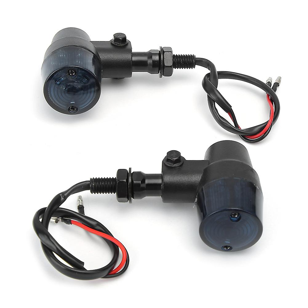 Pair Of Vintage Motorcycle Led Turn Signal Lamps Lights Fit For Yamaha Black