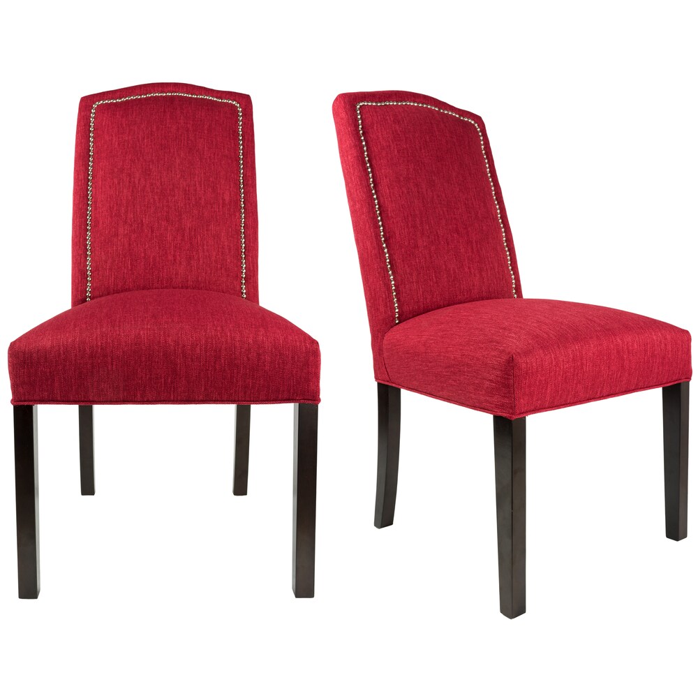 Camel Back Upholstered Fabric Dining Chair (set of 2)   21 inches w. x 26 inches d. x 42 inches h