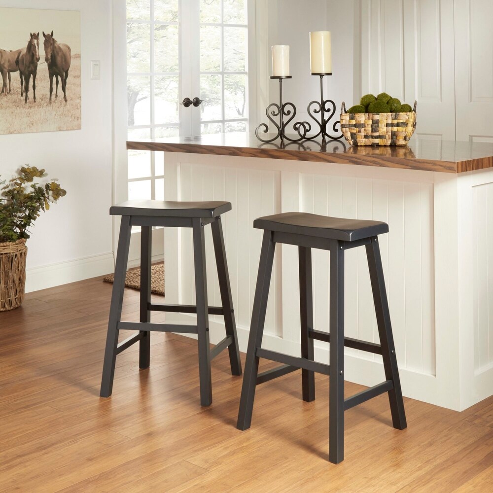 Salvador Saddle 29 inch Counter Height Backless Stools (Set of 2) by iNSPIRE Q Bold