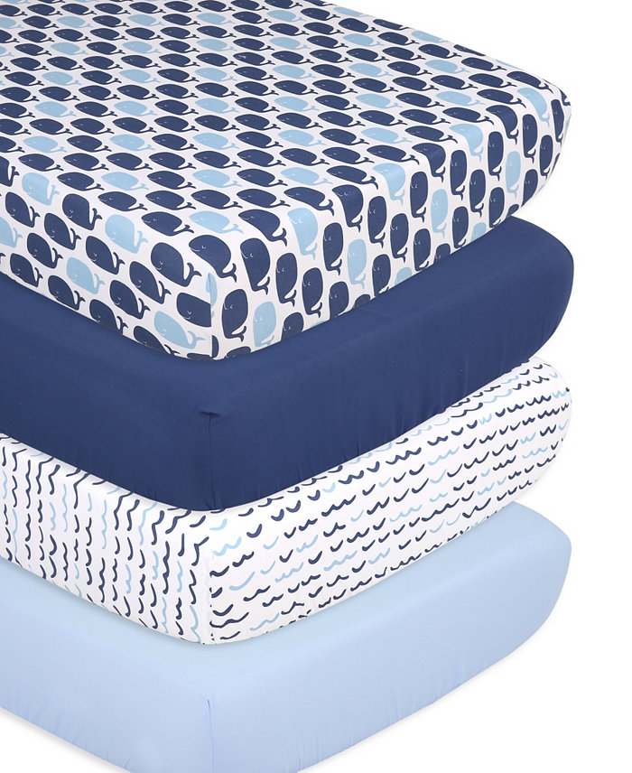 The Peanutshell Nautical Crib Sheets Set  4 Piece