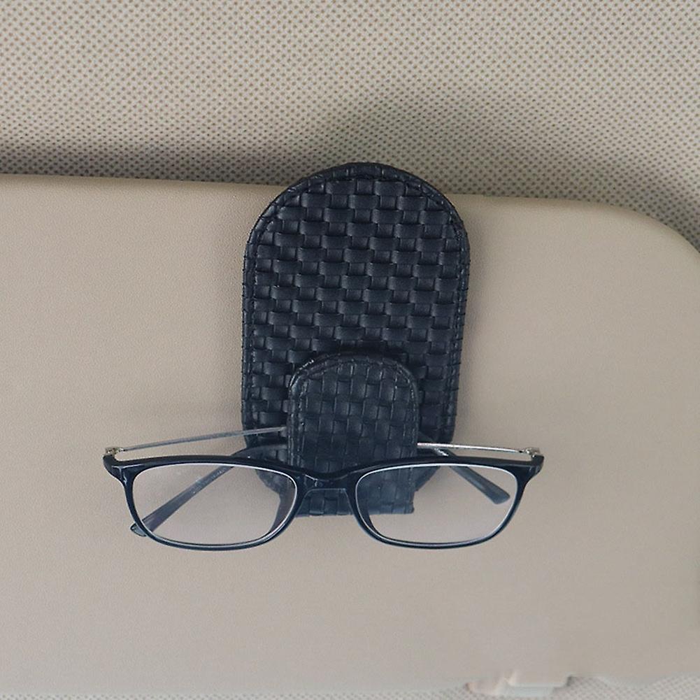 Car Sun Visor Glasses Clip Magnetic Design Leather Car Glasses Clip Card Holder For Glasses Card Invoice Pen Pink