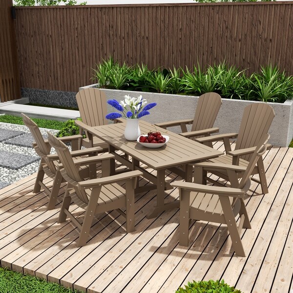 Polytrends Altura 7Piece Poly EcoFriendly All Weather Outdoor Dining Set with Armchairs