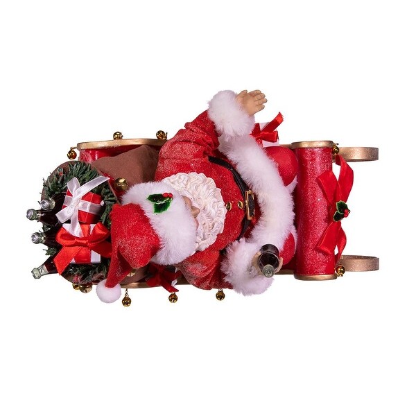 Kurt Adler 10Inch CocaCola Santa in Sleigh Table Piece