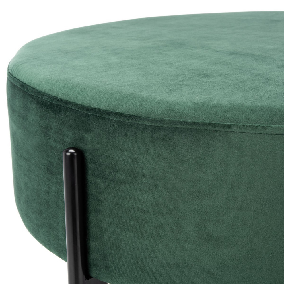 Bonnie Round Cocktail Ottoman Malachite Green/Black   Midcentury   Footstools And Ottomans   by V.S.D Furniture  Houzz