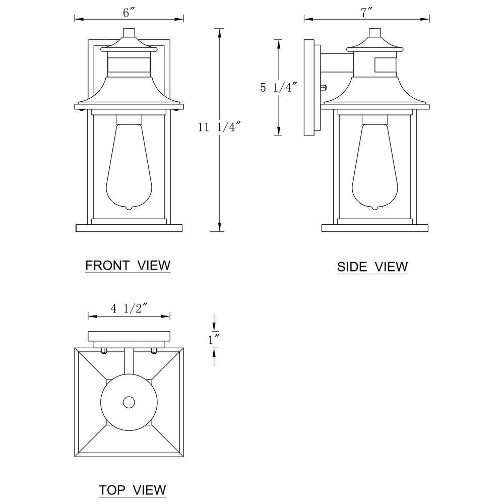 C Cattleya 1-Light Matte Black Motion Sensing Dusk to Dawn Non-Solar Outdoor Wall Lantern Sconce with Clear Striped Glass (2-Pack) CA2238-2W