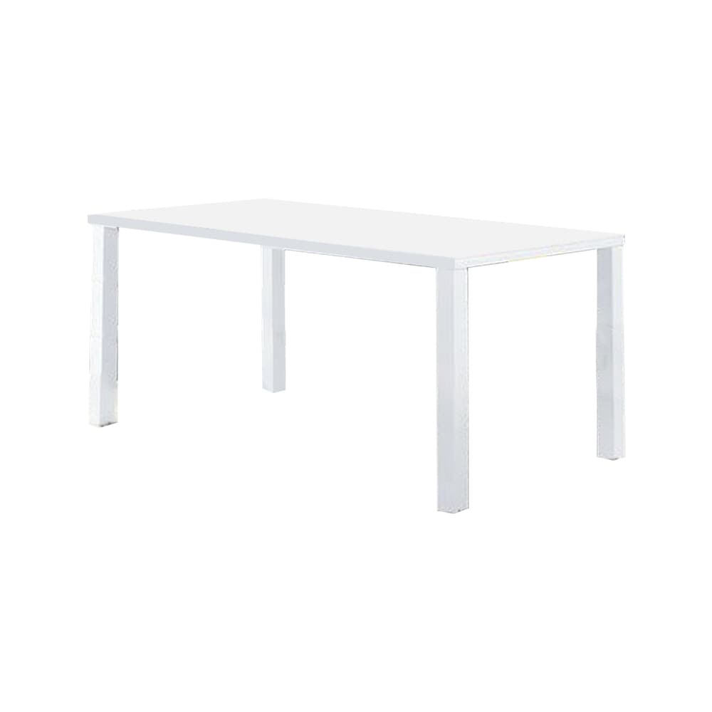 Dining Table with Rectangular Top and Block Legs  White