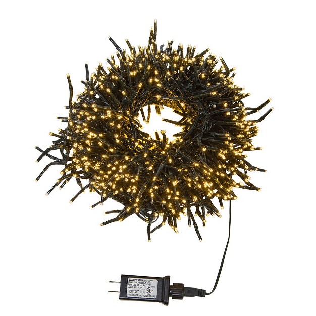 Kurt Adler 480 light 16 foot Connectable Warm White Led Cluster Garland