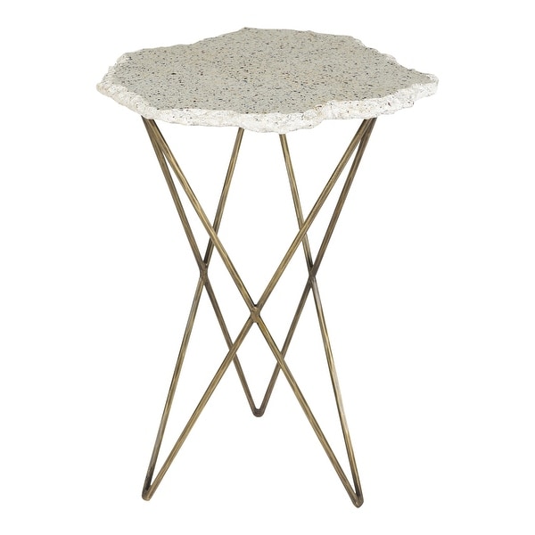 Aurelle Home Positini Modern Terrazzo Top Side Table