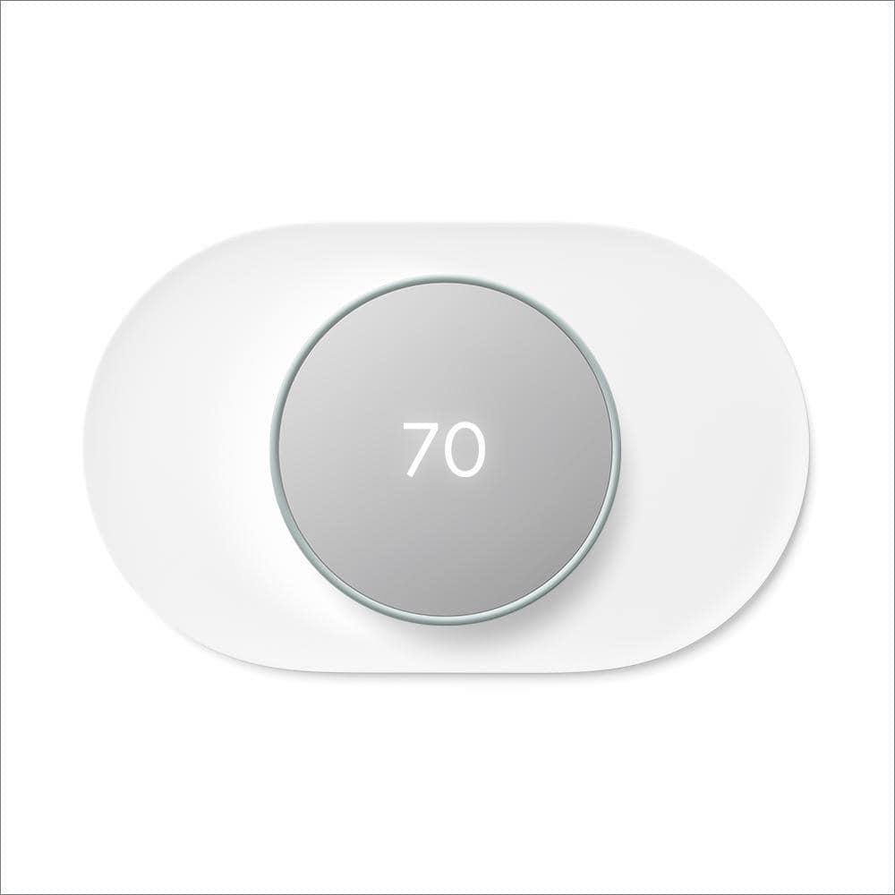 Google Nest Thermostat  Smart Programmable WiFi Thermostat Fog and Nest Thermostat Trim Kit Snow