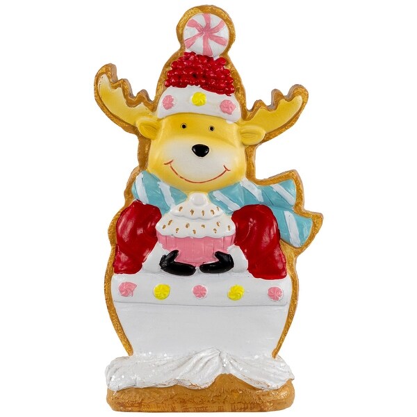 Gingerbread Reindeer with Cupcake Christmas Figurine