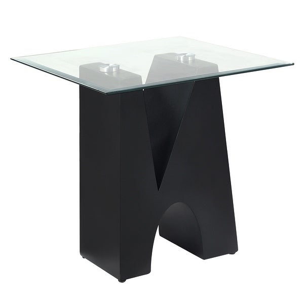 Noele Modern Black and Glasstop End Table by Furniture of America