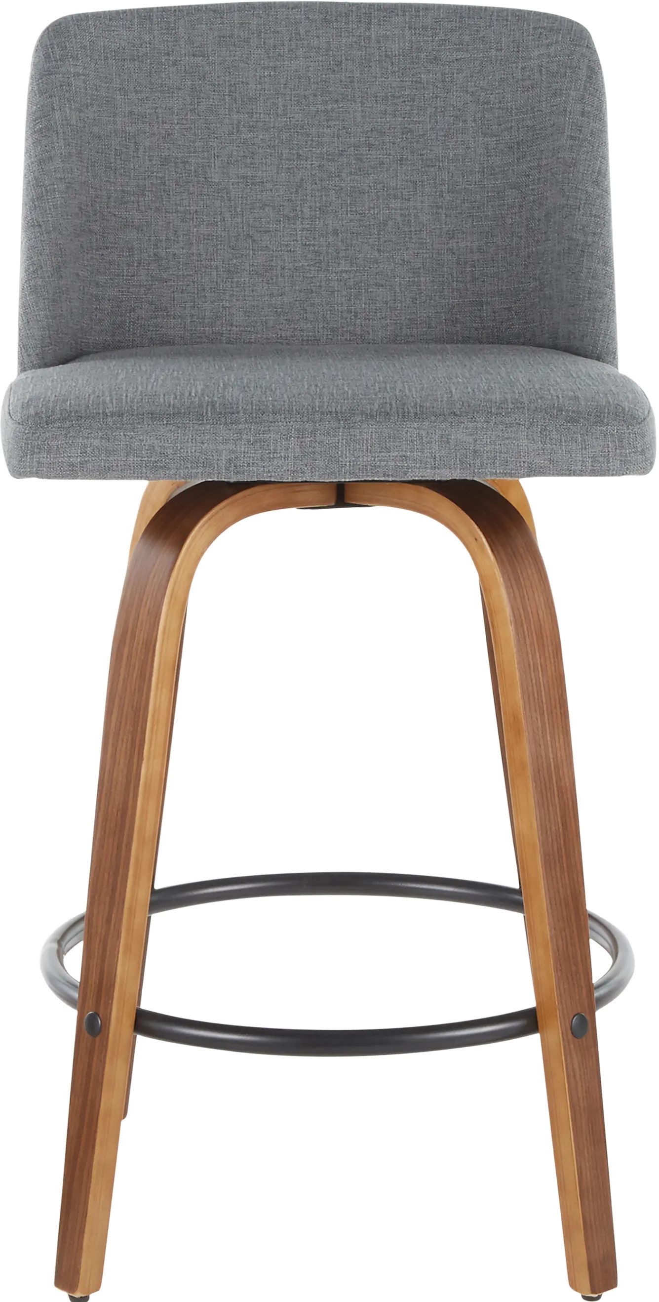 Mid Century Modern Brown and Gray Counter Height Stool (Set of 2) - Tintori