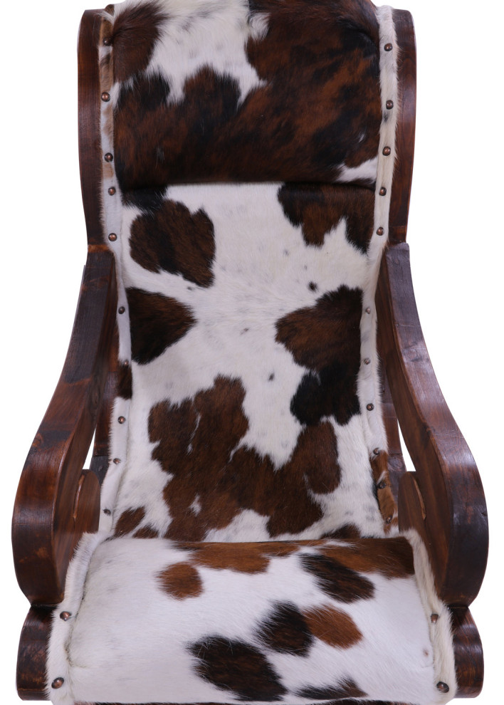 Reclaimed Wood Hair On Cowhide Handcrafted Chair C217 FC   Rustic   Armchairs And Accent Chairs   by Manhattan Rugs  Houzz