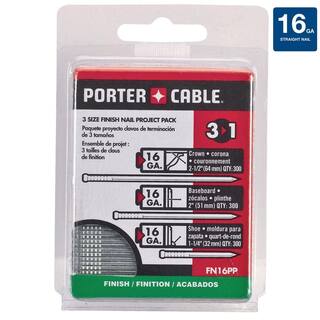 Porter-Cable Pneumatic 16-Gauge 2-12 in. Nailer Kit and 16-Gauge Finish Nail Project Pack (900 per Box) FN250CwFN16PP