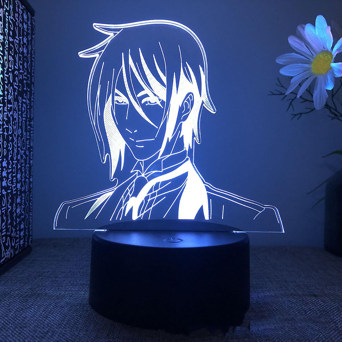 Black Butler Sebastian Michaelis Illusion Lamp 3d Night Light With 16 Color Change Remote Control，room Dcor