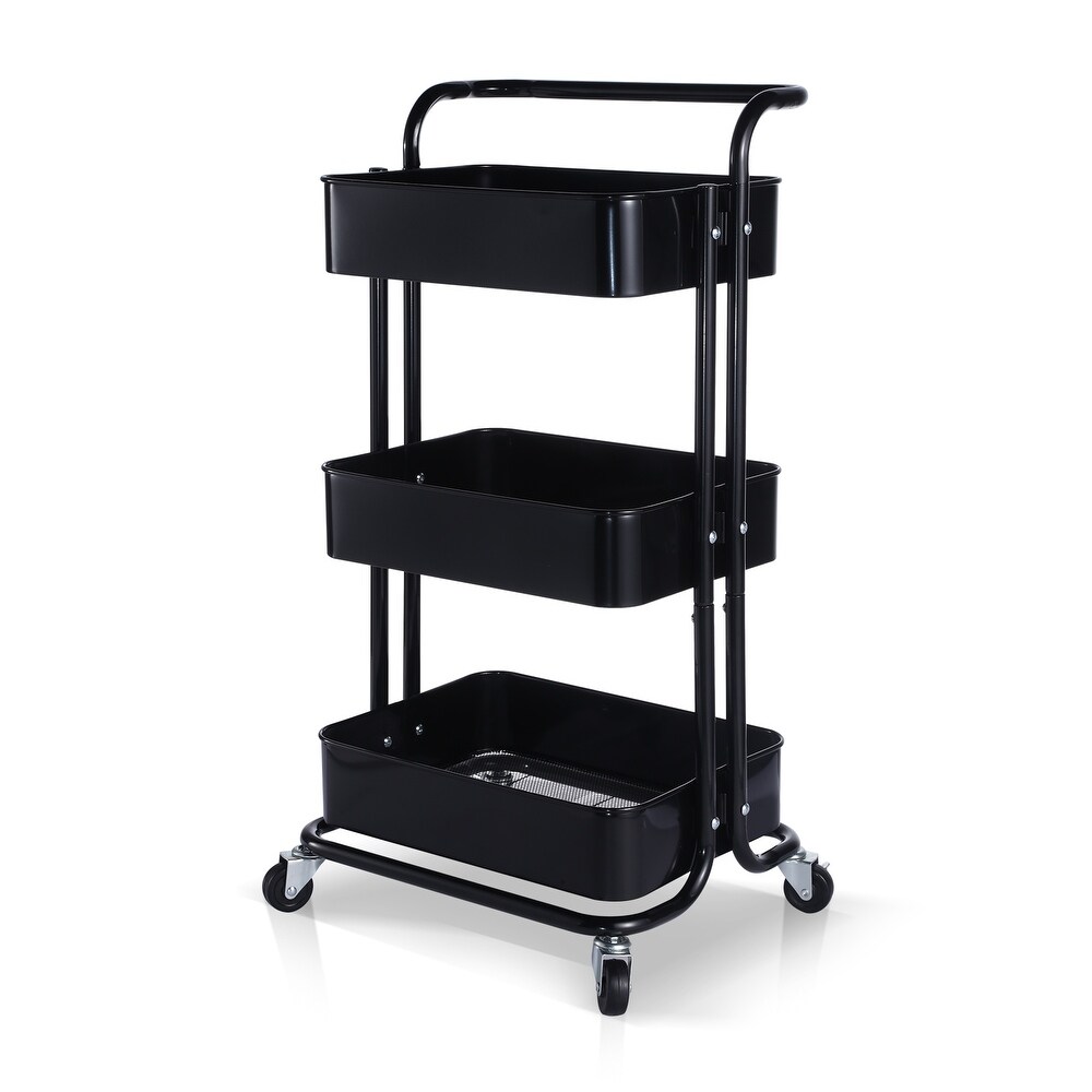 3Tier Metal Rolling Utility Cart Heavy