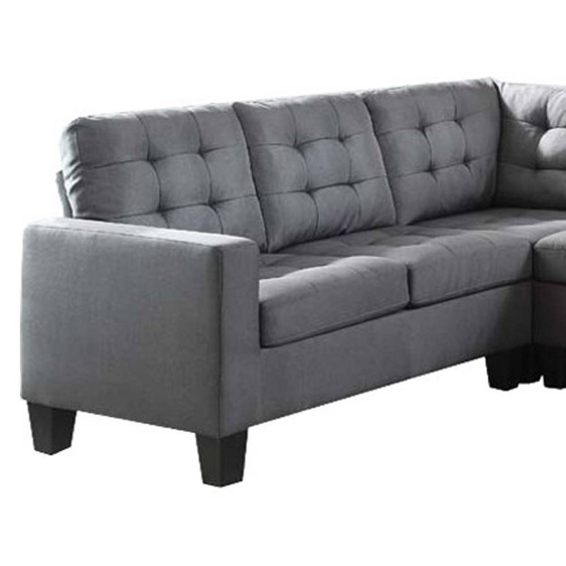 Earsom Sectional Sofa Gray Linen Acme Furniture