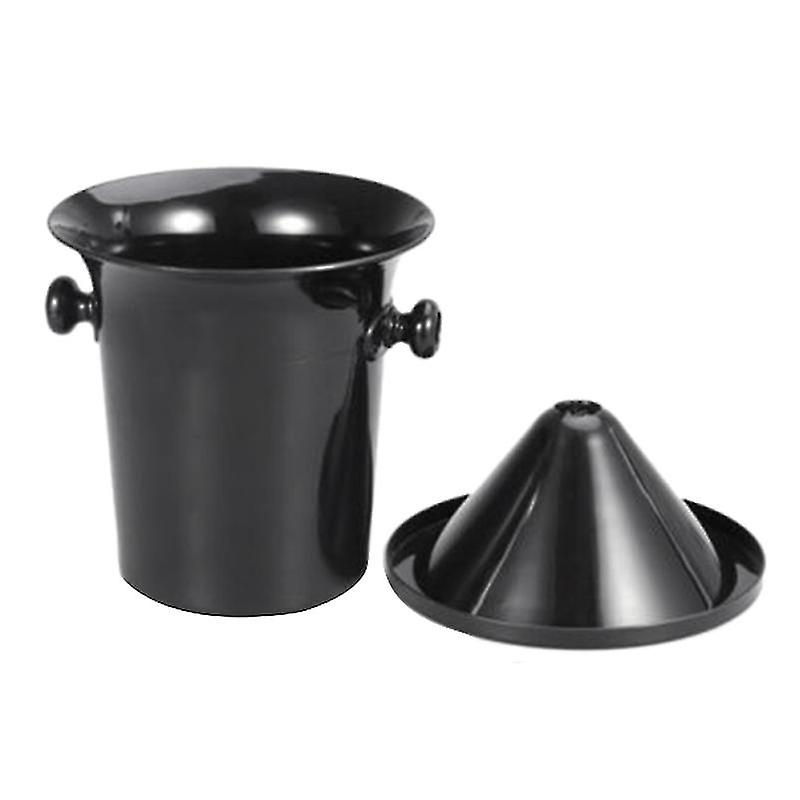 Wine Dump Black Plastic Wine Spittoon - Standard Size With Black Funnel Champagne Bucket