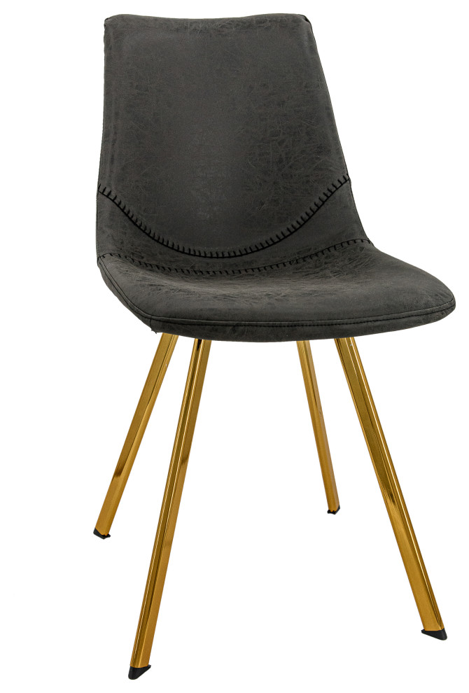 LeisureMod Markley Modern Leather Dining Chair With Gold Legs   Contemporary   Dining Chairs   by LeisureMod  Houzz