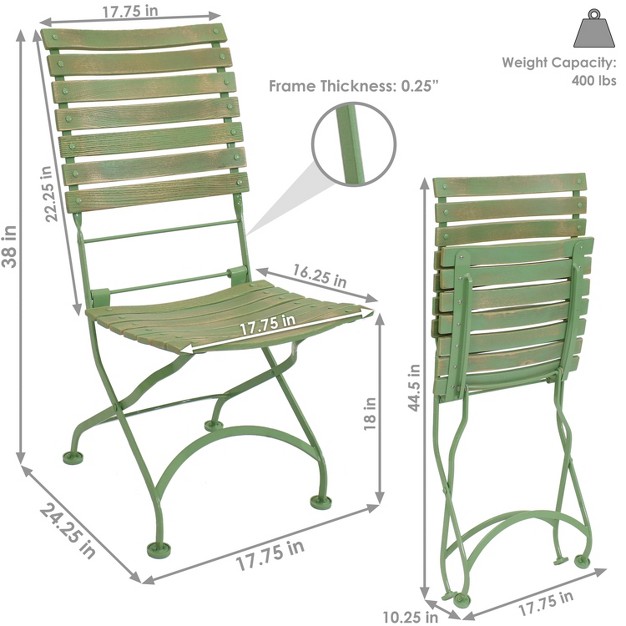 Sunnydaze Indoor outdoor Patio Or Dining Cafe Couleur Chestnut Wooden Folding Bistro Chair