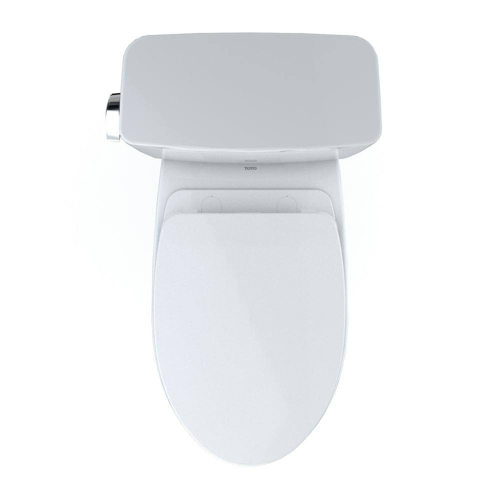 TOTO Drake 2-Piece 1.28 GPF Single Flush Elongated Standard Height Toilet in Cotton White SoftClose Seat Included MS776124CEG#01