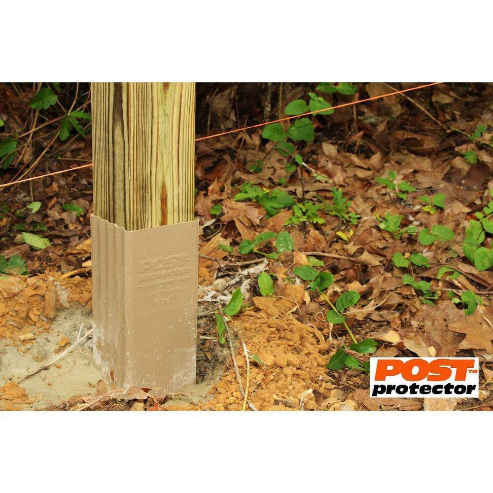 Post Protector 4 in. x 4 in. x 30 in. In-Ground HDPE Fence Post Decay Protection 4430