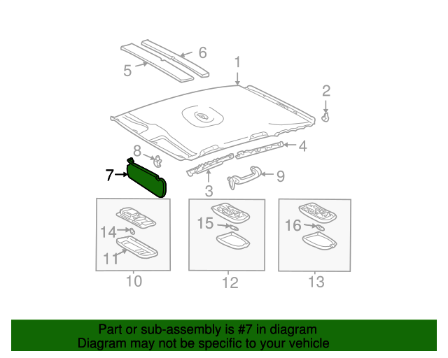 Genuine OE Toyota Sun-Visor - 74310-02C40-B0