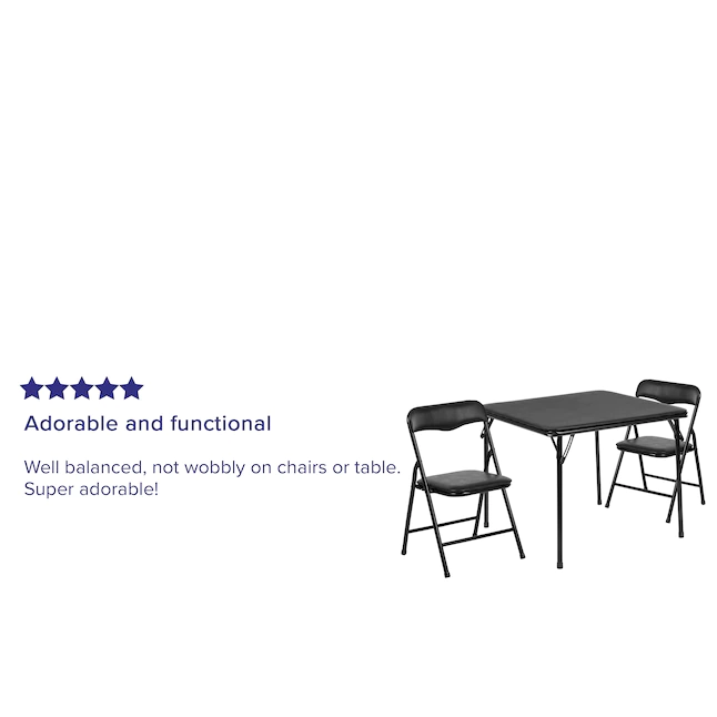 Flash Furniture 24-in x 24-in 3-Piece Indoor Powder-coated Steel Folding Table and Chair Set