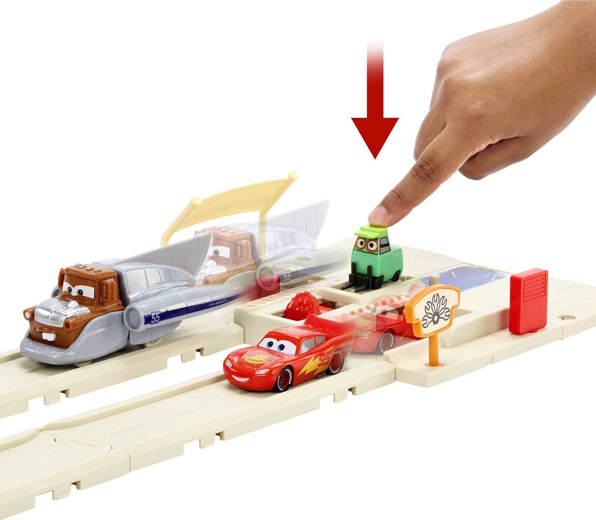 Disney Pixar Cars On The Road Salt Flats Super Speed Playset with 2 Toy Vehicles Including Mater