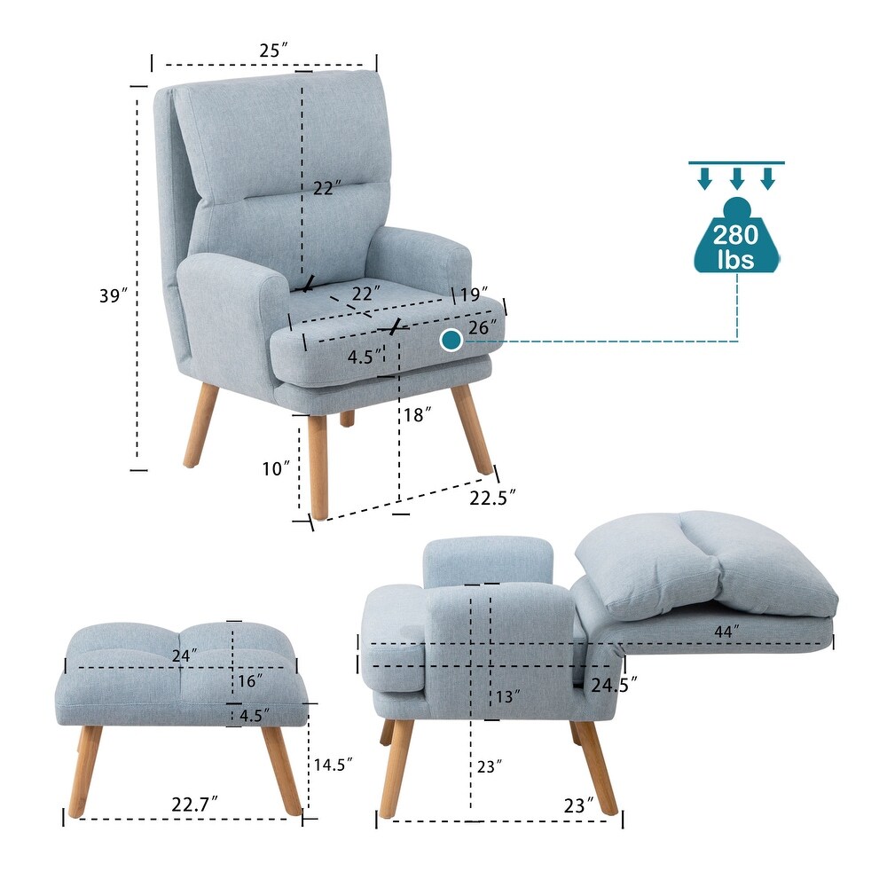 Accent Chair with Ottoman Set