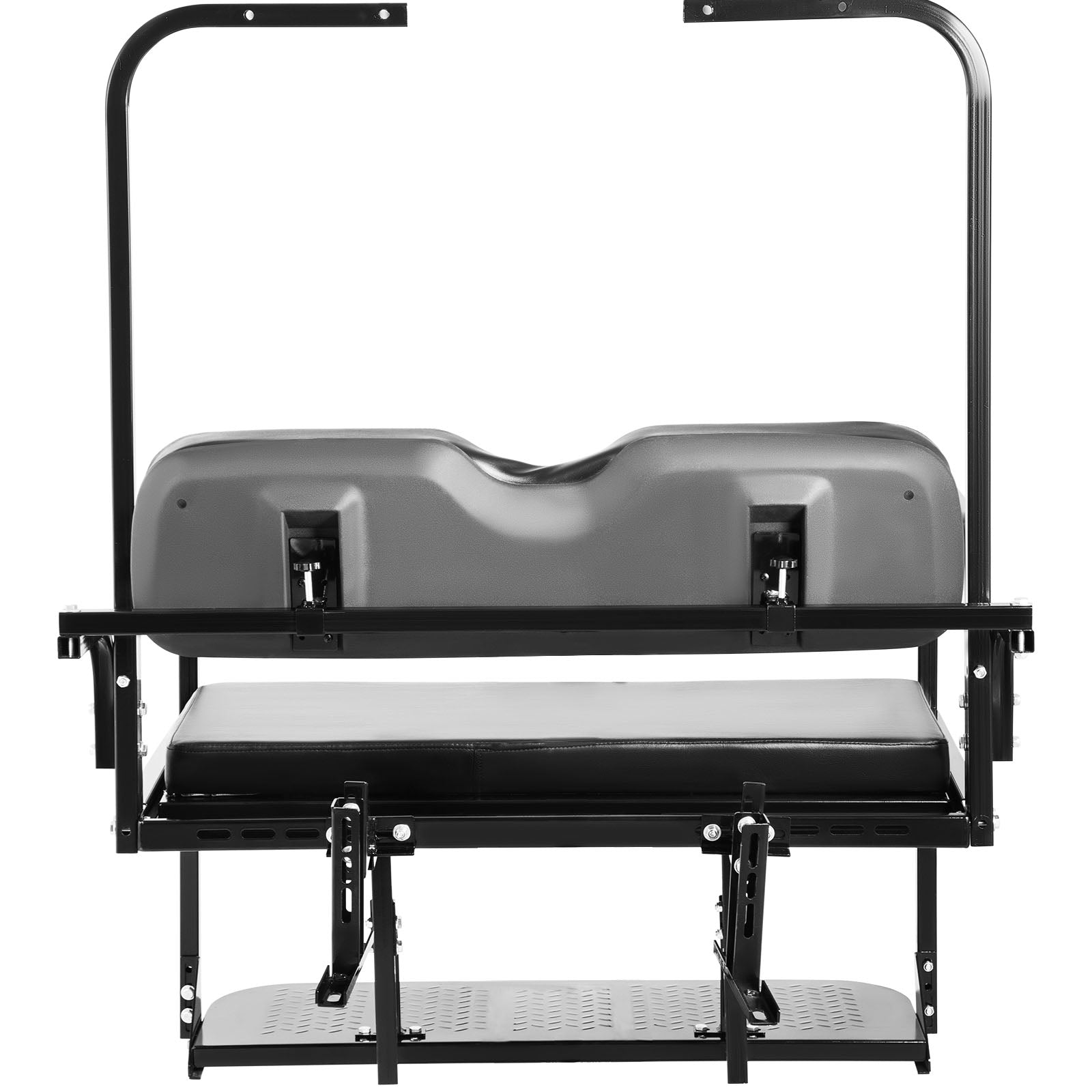 VEVOR Golf Cart Rear Seat， Club Car Rear Seat for 2004-2018 Club Car Precedent， Heavy Duty Golf Cart Back Seat 1102 lbs Capacity， Black Steel Golf Cart Flip Folding Rear Back Seat Kit w/ Roof Support