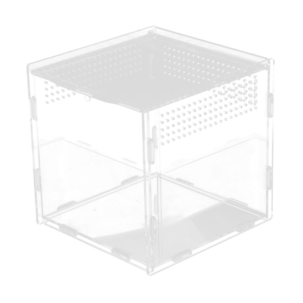 Transparent Acrylic Aquarium Fish Tank Reptile Lizaed Spider Tank Breeding Box Terrarium Habitat 15x15x15cm 1