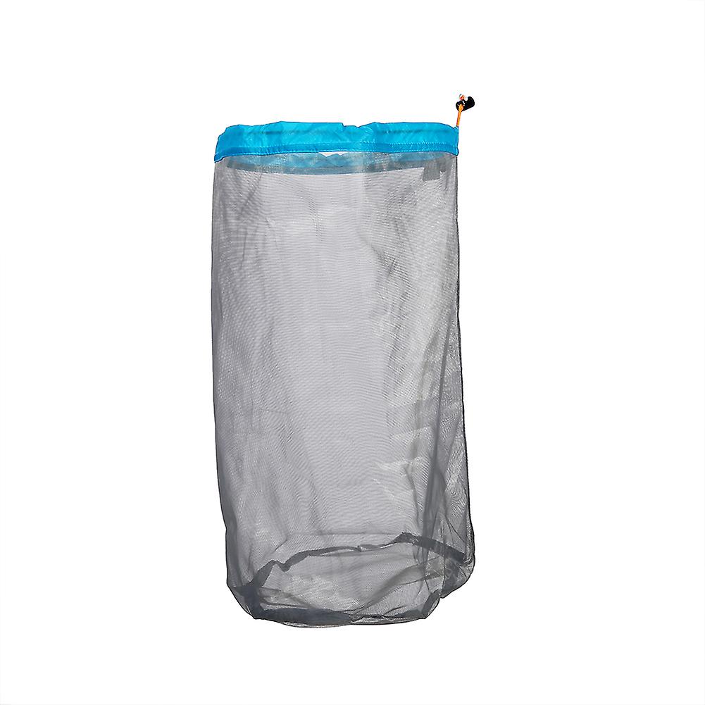 Ultralight Mesh Drawstring Sack Outdoor Travel Hiking Camping Stuff Storage Bag(blue Xl)