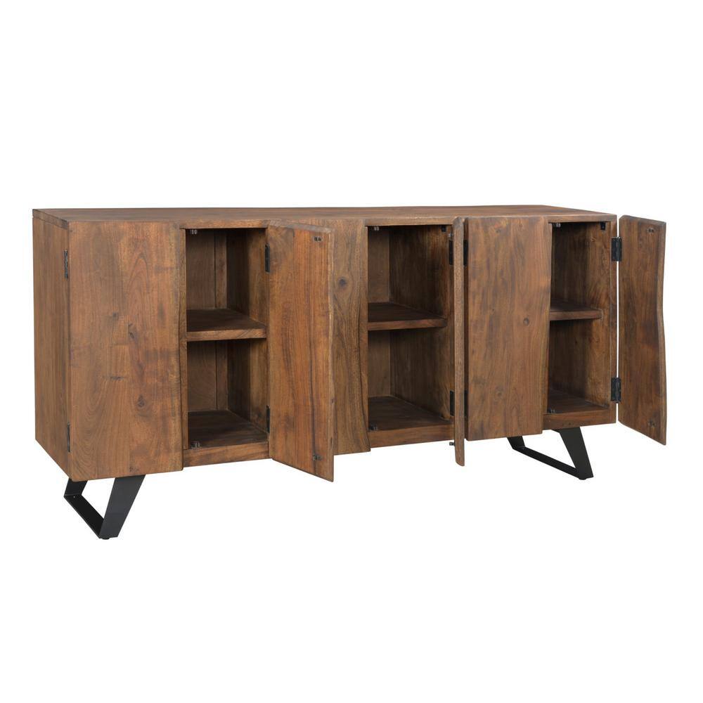 Coast To Coast Accents Sequoia Light Brown 68 in. Sideboard with 6-Doors 79715