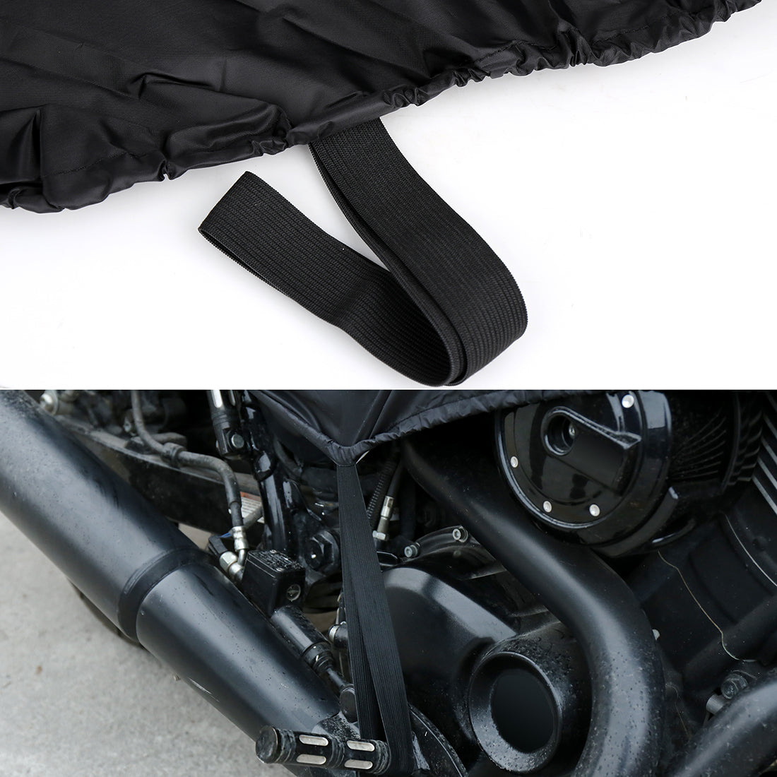 M/L/XL 210T Rain Dust Half Motorcycle Cover Outdoor UV Snow Waterproof Black